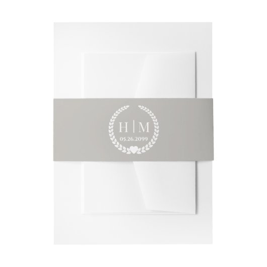 Simple Elegant Bride and Groom Initials Monogram 招待状ベリーバンド (正面例)