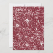 Simple Elegant Burgundy Floral Garden Wedding 招待状 (裏面)