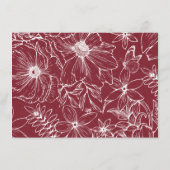 Simple Elegant Burgundy Garden Wedding RSVP エンクロージャーカード (裏面)