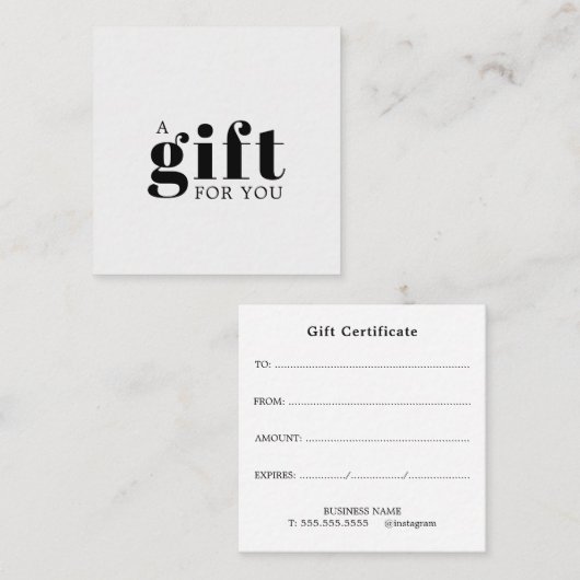  Simple Elegant Business Gift Loyalty Card ロイヤリティカード (正面/裏面)