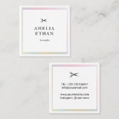 Simple elegant business light beauty salon スクエア名刺 (正面/裏面)