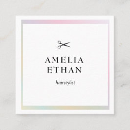 Simple elegant business light beauty salon スクエア名刺