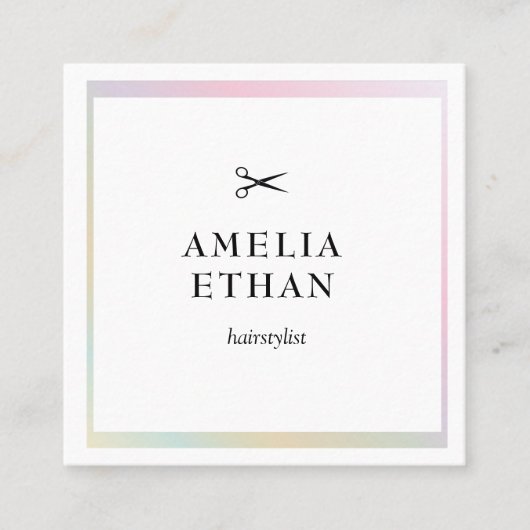 Simple elegant business light beauty salon スクエア名刺 (正面)