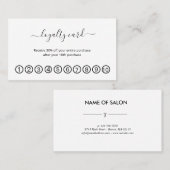 Simple elegant business light beauty salon ロイヤリティカード (正面/裏面)