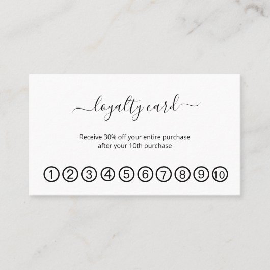 Simple elegant business light beauty salon ロイヤリティカード (正面)