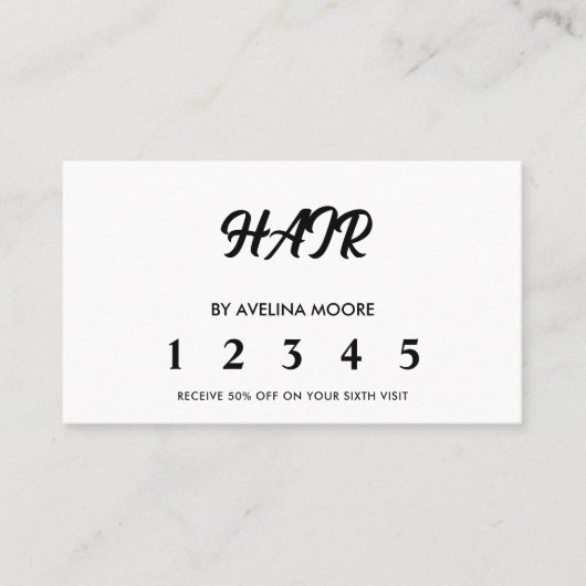 Simple elegant business light beauty salon ロイヤリティカード (正面)