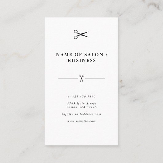 Simple elegant business light beauty salon 名刺 (裏面)