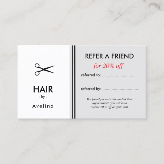 Simple elegant business light beauty salon 紹介カード (正面)