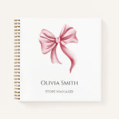 Simple Elegant Business Pink Bow  ノートブック (正面)