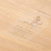 Simple Elegant Calligraphy Baby Photo Baptism  アクリル招待状 (レイダウン)
