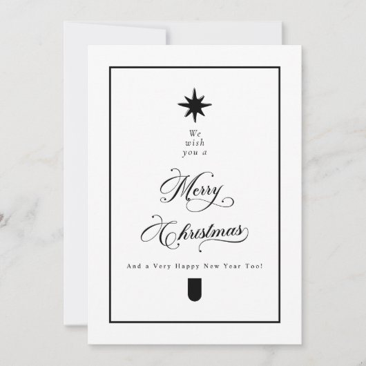 Simple Elegant Calligraphy Black & White Photo シーズンカード (正面)