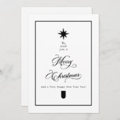 Simple Elegant Calligraphy Black & White Photo シーズンカード (正面/裏面)