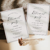 Simple Elegant Calligraphy Script Retirement Party 招待状