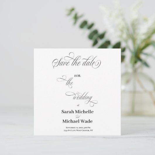 Simple Elegant Calligraphy Script Save the date セーブザデート (スタンド正面)