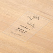 Simple Elegant Calligraphy Script Wedding アクリル招待状 (レイダウン)