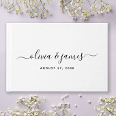 Simple Elegant Calligraphy Script Wedding ゲストブック