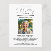 Simple Elegant Celebration Of Life Photo  ポストカード (正面)