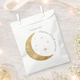 Simple Elegant Celestial Gold Moon Stars Wedding フェイバーバッグ
