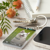 Simple Elegant Chic Double Pet Photo Keychain  キーホルダー (正面右)