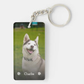 Simple Elegant Chic Double Pet Photo Keychain  キーホルダー (裏面)