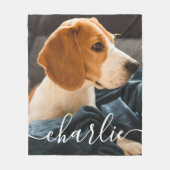 Simple Elegant Chic Pet Photo Fleece Blanket フリースブランケット (正面)