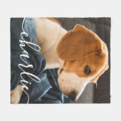 Simple Elegant Chic Pet Photo Fleece Blanket フリースブランケット (正面(横))