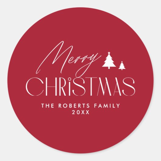 Simple Elegant Christmas ラウンドシール (正面)
