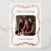 Simple Elegant Christmas Cards Template Holiday  箔シーズンカード (正面)