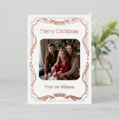 Simple Elegant Christmas Cards Template Holiday  箔シーズンカード (立ち正面)