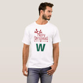 Simple Elegant Christmas Family Monogrammed Name Tシャツ (正面フル)