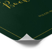 Simple Elegant Christmas | Green Guest Book Sign ポスター (角)