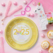 Simple Elegant Christmas New Year Gift Box Bow ペーパープレート (パーティー)