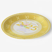 Simple Elegant Christmas New Year Gift Box Bow ペーパープレート (アングル)