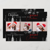 Simple Elegant Christmas Pin Tree Photo Card シーズンカード (正面/裏面)