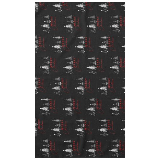 Simple Elegant Christmas Pine Tree | Black テーブルクロス (正面)