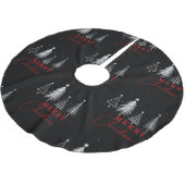 Simple Elegant Christmas Pine Tree | Black ブラッシュドポリエステルツリースカート (アングル)