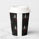 Simple Elegant Christmas Pine Tree | Black 紙コップ (右)