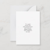 Simple Elegant Christmas Pine Tree Black Mini ノートカード (裏面)