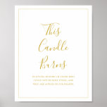 Simple Elegant Christmas | This Candle Burns Sign ポスター<br><div class="desc">This simple elegant Christmas | this candle burns sign is perfect for your minimalist modern winter wedding. The classic gold luxury calligraphy, along with the traditional white background, all bordered with a minimal frame, is sure to complete the holiday vibe you're looking for. You can personalize with your own photos...</div>