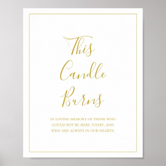 Simple Elegant Christmas | This Candle Burns Sign ポスター (正面)