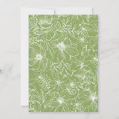 Simple Elegant Citrus Green Floral Garden Wedding 招待状 (裏面)