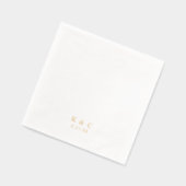 Simple Elegant Classy Modern Wedding Gold 箔ナプキン (左)