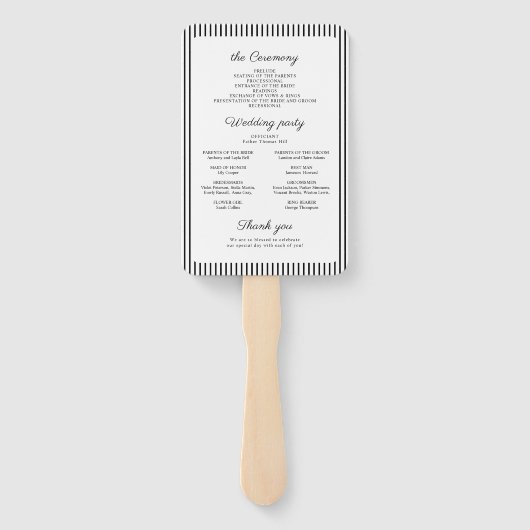 Simple Elegant Classy Script Photo Wedding Program ハンドファン (裏面)