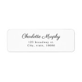 Simple Elegant Classy Script Return Address Labels ラベル (正面)