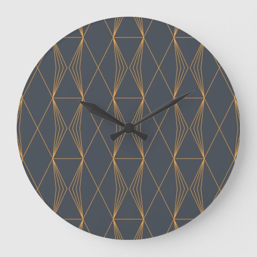 Simple, elegant, cool, trendy line graphic pattern ラージ壁時計 (正面)
