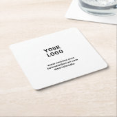 Simple elegant custom add your name marble   stone スクエアペーパーコースター (アングル)