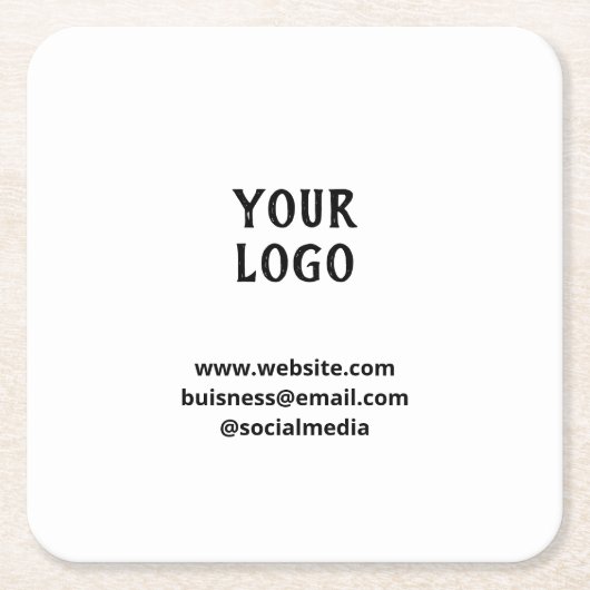 Simple elegant custom add your name marble   stone スクエアペーパーコースター (正面)