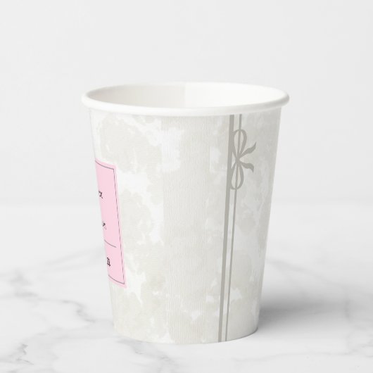 Simple Elegant Custom Name Bridal Shower 紙コップ (左)