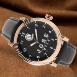 Simple elegant  custom name Monogram  Black 腕時計<br><div class="desc">Timeless Retro Monogram Black Watch Elevate your style with this Retro Monogram Black Watch, a perfect blend of sophistication and personalization. Designed for those who appreciate elegance and individuality, this watch makes an ideal customizable gift for any occasion. Key Features: Personalized Monogram Design: Add your name or initials for a...</div>