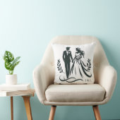 Simple Elegant Customizable Monogram Wedding Gift クッション (椅子)